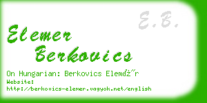 elemer berkovics business card